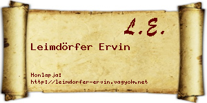 Leimdörfer Ervin névjegykártya
